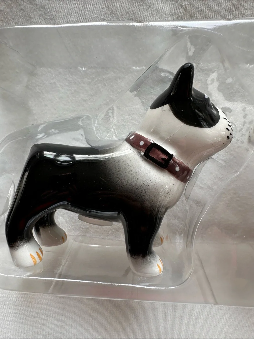 Magnetic Boston Terrier Salt & Pepper Shakers.